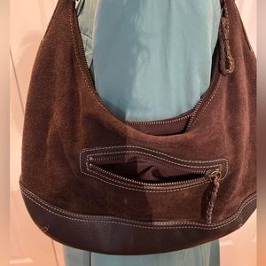 Eddie Bauer suede and leather shoulder bag hobo purse